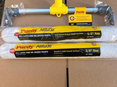 Purdy Revolution 18   Roller Frame Threaded & 2 Purdy 18  Covers 1/2 & 3/8   Nap