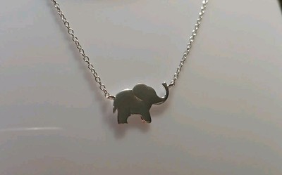 LA Gem & Jewelry 925 Sterling Silver Chain Elephant Pendant Necklace 16''