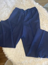 Alfred Dunner Women's Navy Elastic Waist Pull On Pants Size 12 Front Pockets
