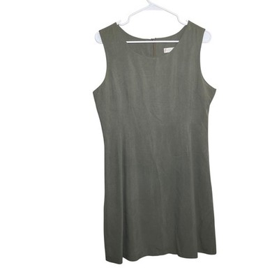 express silk dresses Express Silk Dress Women's Petite 9/10 Green Sleeveless Career Short Solid  Tank