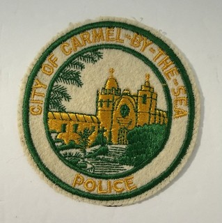 VINTAGE CALIFORNIA CARMEL BY THE SEA POLICE DEPT PATCH MONTEREY COUNTY #D4
