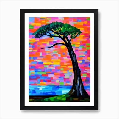 Bald Cypress Tree Cubist 2 Art Prin Framed Wall Art Poster Canvas Print Picture