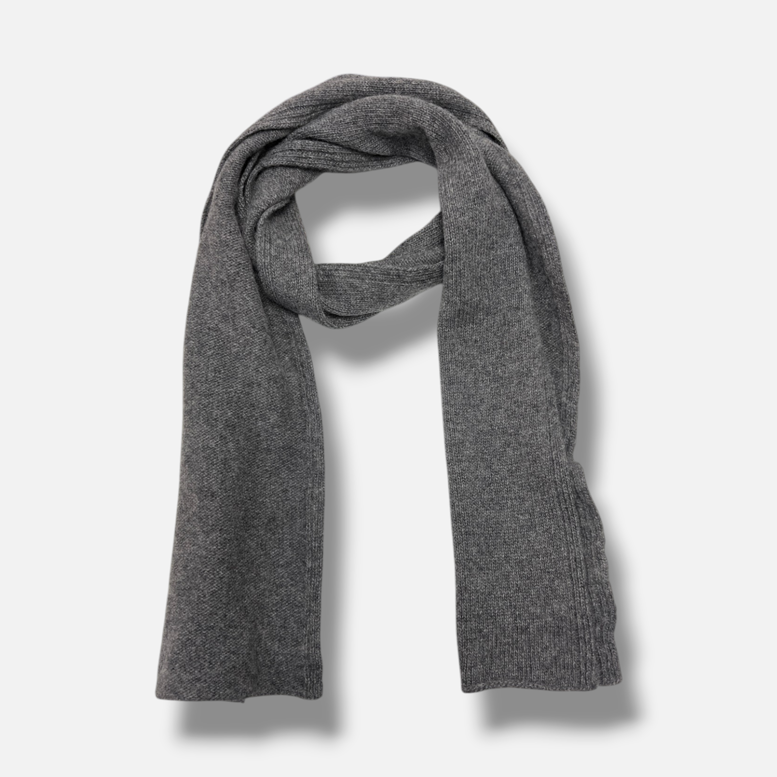 Portolano Unisex Gray Cashmere Knit Scarf