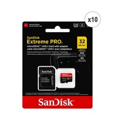 SanDisk Extreme Pro 32GB microSDHC Memory Card with SD Adapter - 10 Units