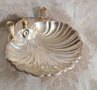 Sheffield Silver Co. Vintage LARGE 11'' Clam Sea Shell Serving Dish Silver-Plated