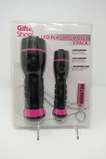 Gift Shop LED Flashlight Set 3 Pack – 5 LED, 3 LED, Keychain Light New