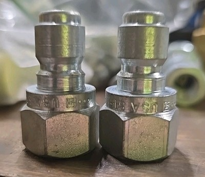 #ad #ad QTY 2 Parker ST N3 Coupling 3 8” Plug 3 8” FNPT Quick Connect Nipple $18.99