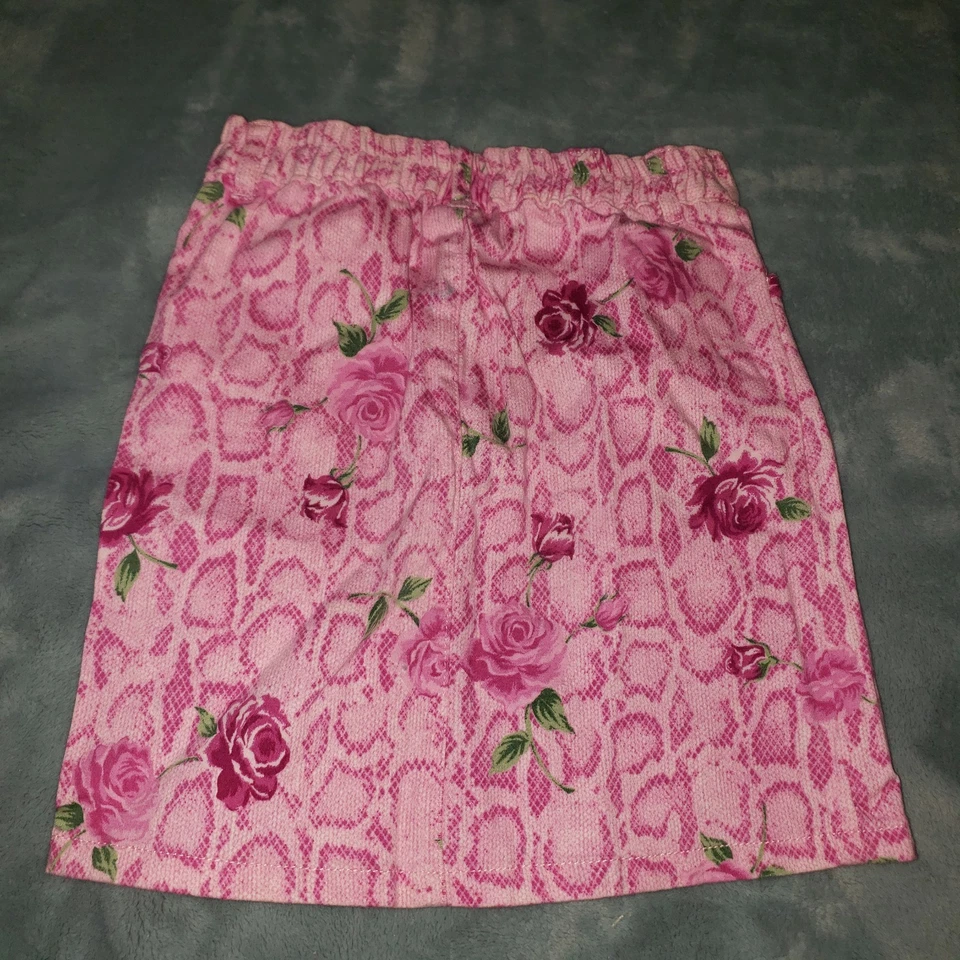 The Childrens Place Girls 6X/7 Cheetah Pink Rose Skirt Elastic Waist Pockets - Image 4 of 4