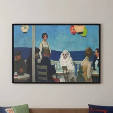 Edward Hopper Soir Blue Canvas/Poster Wall Art - Modernism Prints