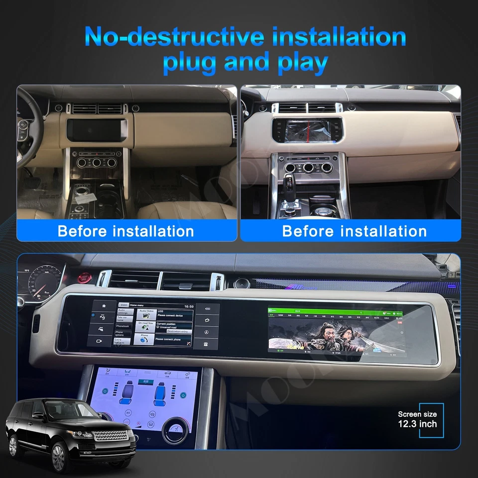 Автомобильное радио 12,3 дюйма для Land Rover Range Rover Sport L494 2014-2017GPS стерео Carplay - Изображение 2 из 4