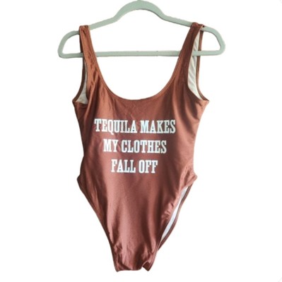 Private Party Women's One Piece Swimsuit M/L Tequila Summer Bachelorette