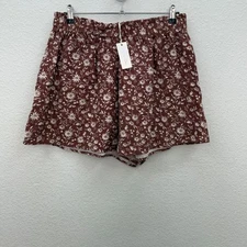Rylee & Cru Remi Wild Floral Cotton Flowy Elastic Waist Shorts Womens sz XL NEW