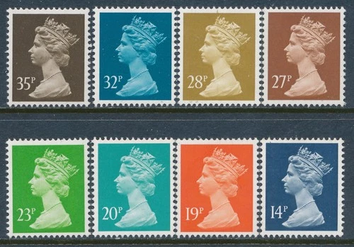 1988 GB MACHINS RANGE OF 8 FINE MINT MNH issued 23rd August
