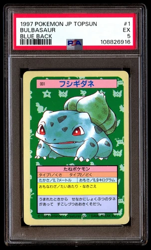 PSA 5 Bulbasaur 1 Pokemon Topsun Japanese 1997 Blue Back
