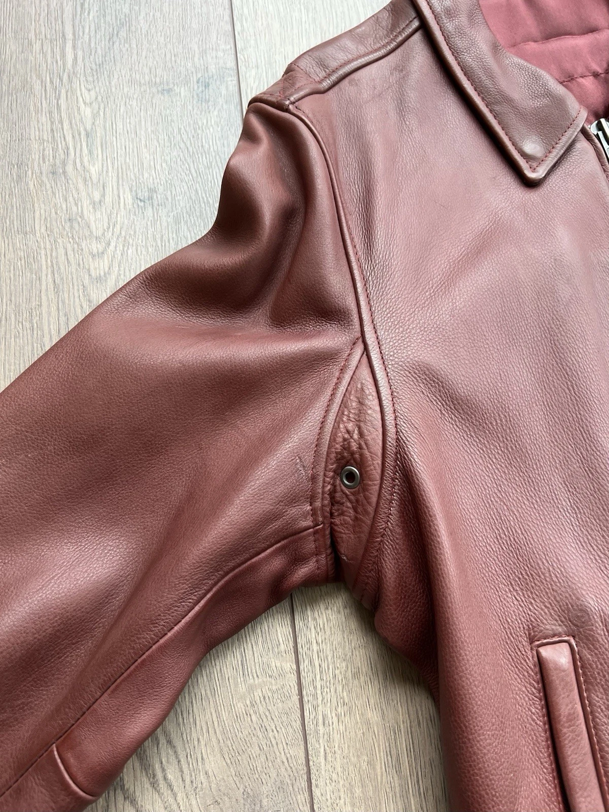 First MFG Motorcycle Leather Bomber Jacket XL image 5
