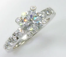2 ct Stunning Bezeled Prong Set Ring Top Russian Quality CZ Extra Brilliant 6