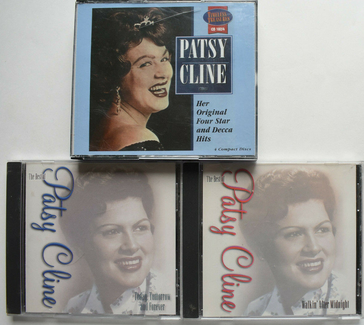 PATSY CLINE 6 CD LOT FOUR STAR DECCA HITS, WALKIN AFTER MIDNIGHT, TODAY TOMORROW