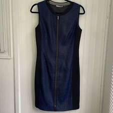 T TAHARI sleeveless zip up bodycon sheath snake print fabric fully lined dress 4