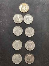 Collection of Nine Susan B. Anthony and Sacagawea Dollar Coins