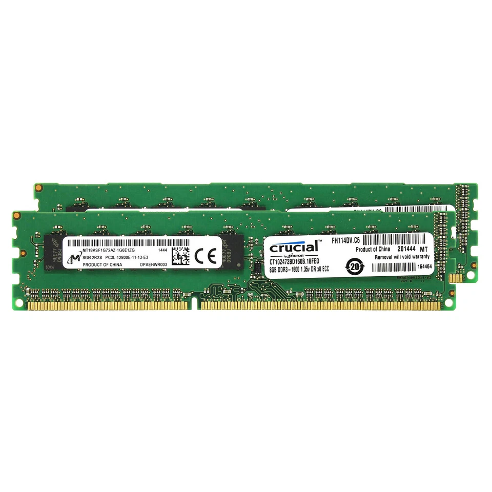 Crucial DDR3L 16GB (2x 8GB) 1600MHz Desktop Memory ECC UDIMM Use for Server - Image 4 of 4