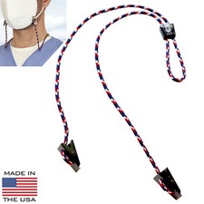 USA Made Adjustable Face Mask Lanyard Neck Strap - Heavy Duty Facemask Ear Saver