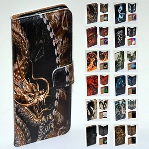 Pour Samsung Galaxy Series Dragon Thème Imprimer Wallet Couverture de téléphone mobile (4)
