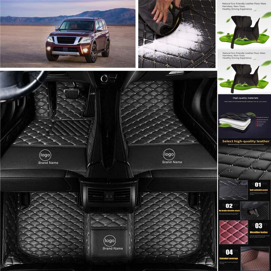 For Nissan Xterra XTrail Ariya Kicks Car Floor Mats Luxury Leather Car