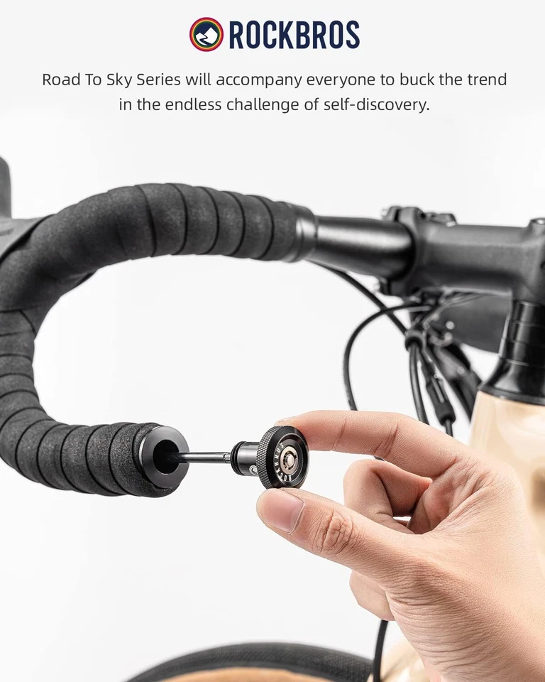 Road to Sky-ROCKBROS Hidden Handlebar Helmet Lock Bike Cable Lock ZincAlloy Lock - Image 2 of 4