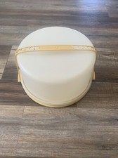 Vintage Tupperware Harvest Gold 12  Pie,Cake Keeper Carrier