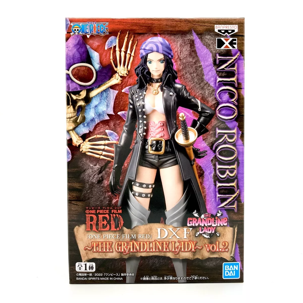 17CM Bandai Original Banpresto One Piece Nico Robin DXF Film RED Anime  Figure Great Route Vol2 Collectible Action Figurine Gift