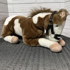 Passport Hugfun Horse Brown & Cream Plush Pony Halter  Huggable Vintage GPC