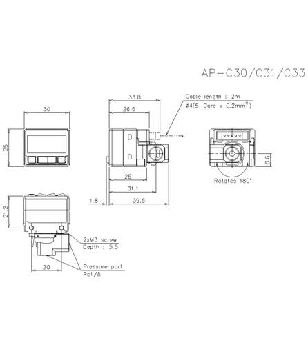 KEYENCE AP-C31P Digital Pressure Sensor Brand New with Box Fedex shipping - Picture 3 of 3