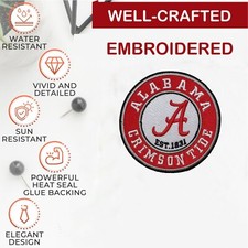cloth hook and eye 0073-1 3.5 x 3 in. NCAA Alabama Crimson Tide University of Alabama Embroidered Patch cloth hook and eye 0073-1 3.5 x 3 in. NCAA Alabama Crimson Tide University of Alabama Embroidered Patch