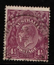 Australia 1926 1930 King George V 4½d Sm Multi Wmk perf 13½ x 12½ SG103 Used
