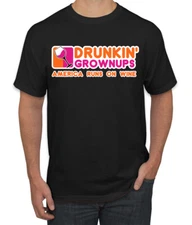 Drunkin Grownups America Runs On Wine Men Graphic Tshirt