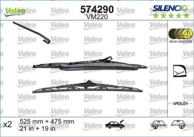 574290 VALEO Scheibenwischer für AUDI,FIAT,SEAT,SKODA,VW