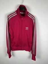 Adidas Firebird Originals Women Size S Track Jacket Pink/Silver Zip Up Big Logo