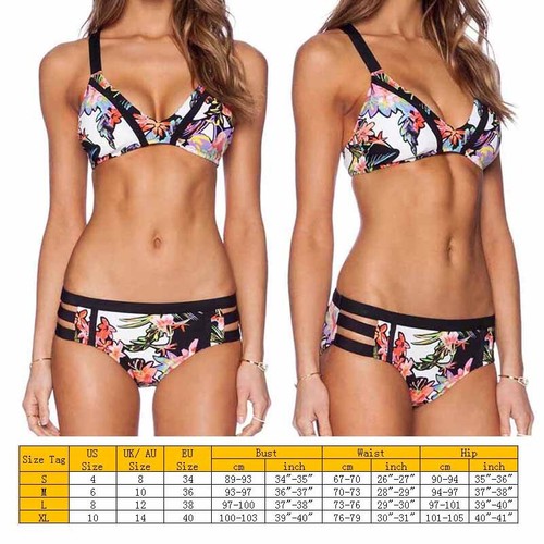 Women's High Waist Bikini Set Swimsuit Push-up Padded Monokini Swimwear Bathing - 第 11/142 張圖片