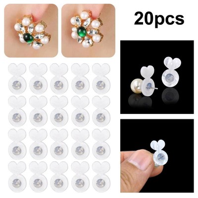 20x Earring Lifter Backs Acrylic Earring Support Backings For Heavy N0S7