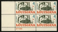 #1197 4c Louisiana Statehood, Plate Block [27186 LL] **ANY 5=FREE SHIPPING**