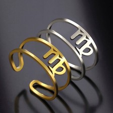 newWomen Zodiac Rings Stainless Steel 12 Constellation Open Ring LeoBirthdayGift