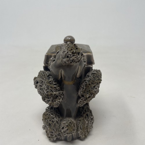 Figura de porcelana de perro gris caniche de espagueti del Támesis de colección adorno dorado figura de Japón - Imagen 5 de 11