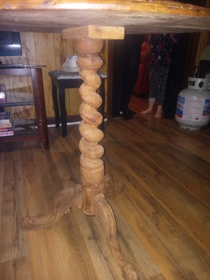 19th C Circular Inlaid Marquetry Side Table with Carved Rosewood - Image 2 of 4