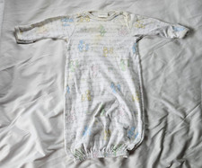 Vintage Carters Baby Gown Unisex Boy Girl My First Step Laugh Hug Crawl Bear 0-3