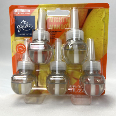 Glade PlugIns Mighty Mango Scented Oil Refills Infused w/Essential Oils 5 count