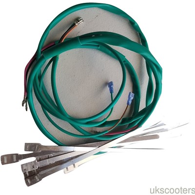 Lambretta 12V vereinfachter Kabelbaum & Sil-Legierung Kabelbinder-Kit - grün (nicht i