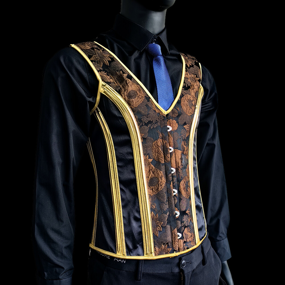 Male Corset Vest Waist Trainer Vintage Dress Waistcoat Lace Up Boned Tops  Party