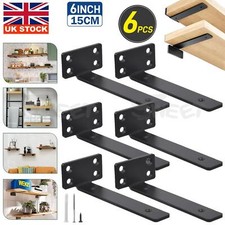 6 Pack Floating Shelf Brackets 15CM/6" Heavy Duty Metal for Support Wall Hanging