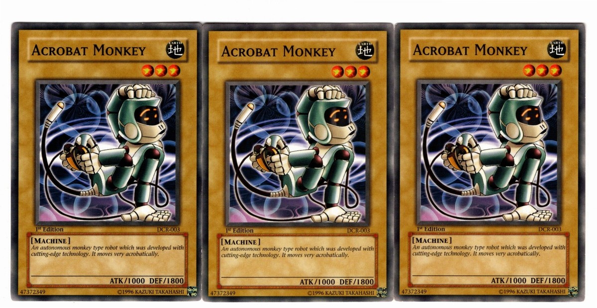 Yugioh- 3X Acrobat Monkey - Common - 1st Edition - DCR-003 - Near