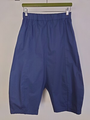 Neirami @ Plumo blaue leichte Baumwollhose tiefer Schritt lockere Passform Größe 1